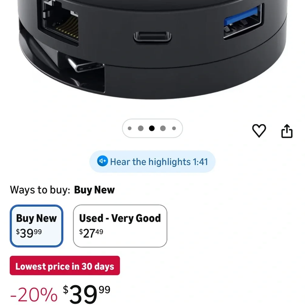Dell Black Circular Multi-Port Hub